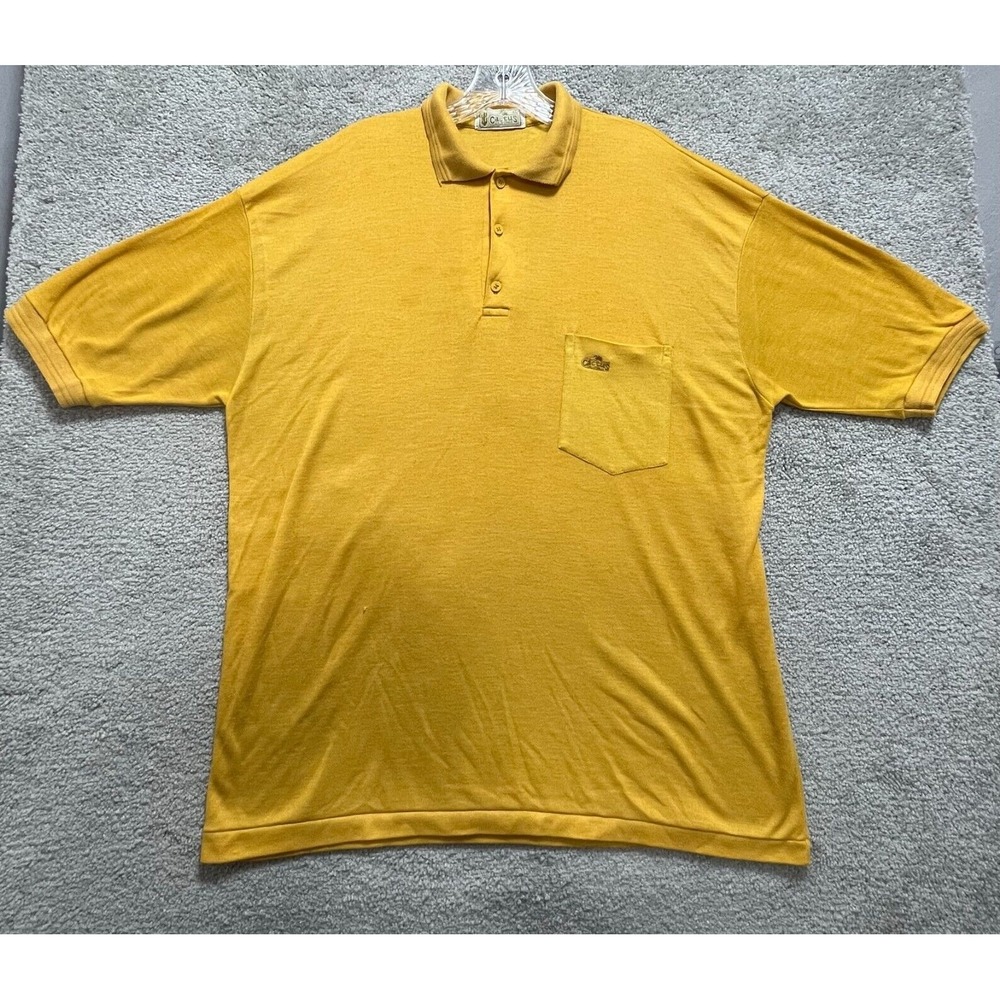 Cactus California Polo Shirt Mens XL Yellow Embroidered Logo Short Sleeve Golf